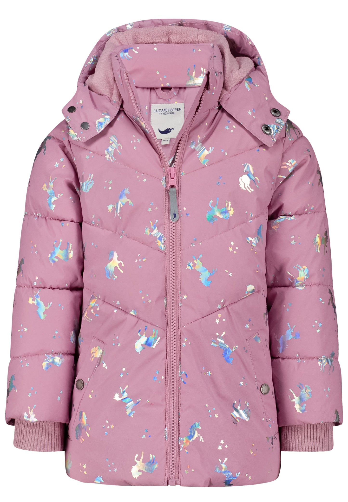 Salt and Pepper Winterjacke / Anorak Einhörner old rose