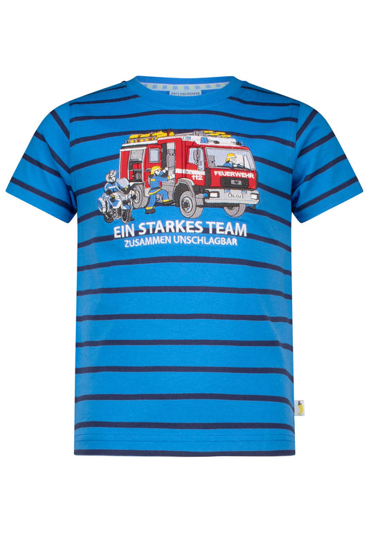 Salt and Pepper T-Shirt Feuerwehr Team Streifen monaco blue - Musterteil