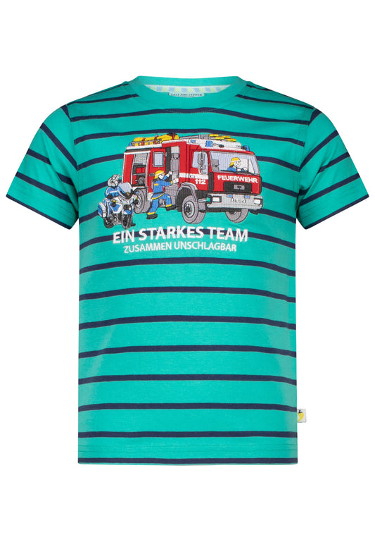 Salt and Pepper T-Shirt Feuerwehr Team Streifen fresh green - Musterteil
