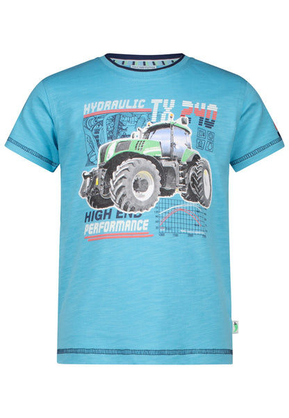 Salt and Pepper T-Shirt Traktor (Motiv leuchtet) scuba blue - Musterteil