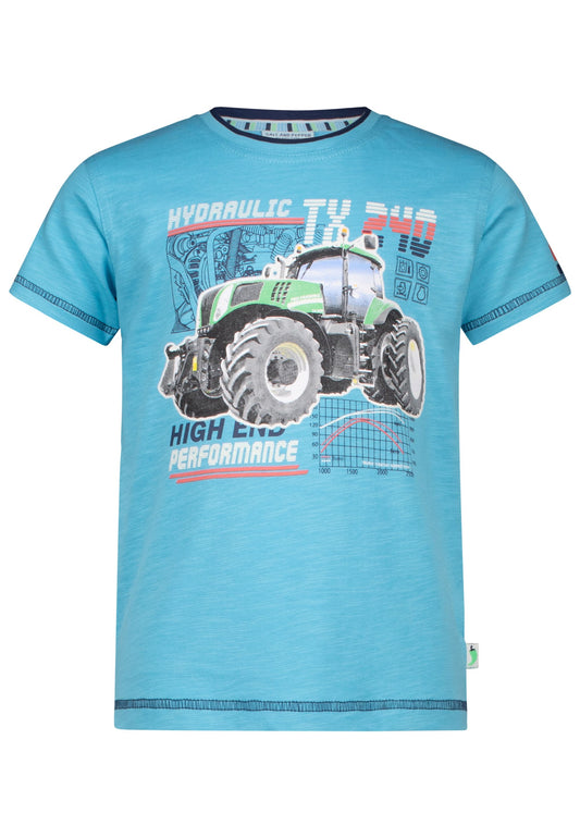 Salt and Pepper T-Shirt Traktor (Motiv leuchtet) scuba blue - Musterteil