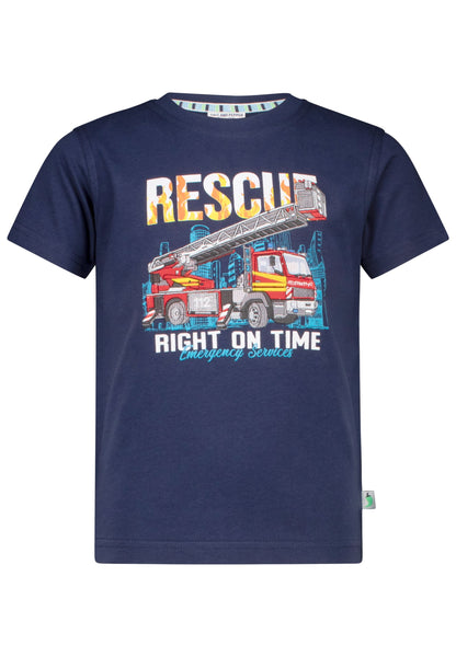 Salt and Pepper T-Shirt Feuerwehr Rescue (Rückenprint) true navy - Musterteil