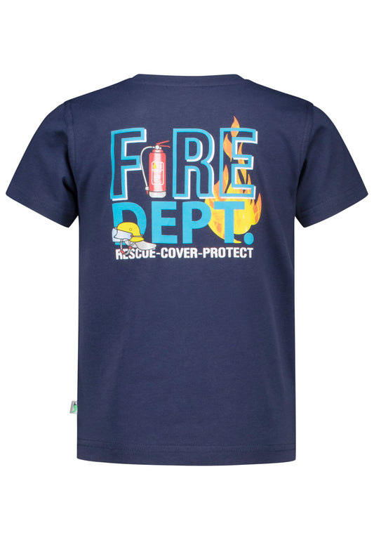 Salt and Pepper T-Shirt Feuerwehr Rescue (Rückenprint) true navy - Musterteil