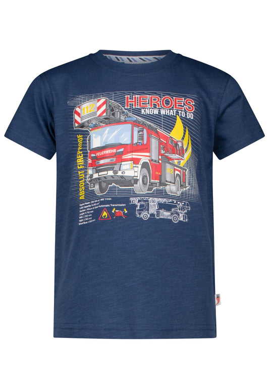 Salt and Pepper T-Shirt Feuerwehr (Motiv leuchtet) midnight blue - Musterteil