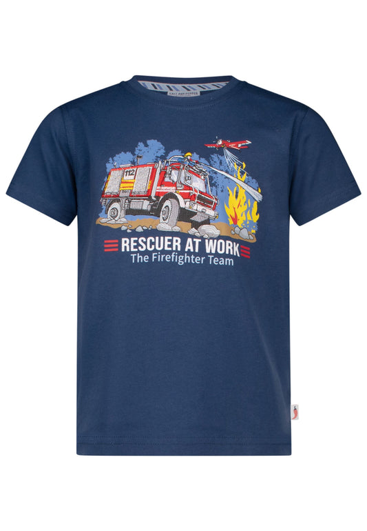 Salt and Pepper T-Shirt Feuerwehr Flugzeug light indigo - Musterteil