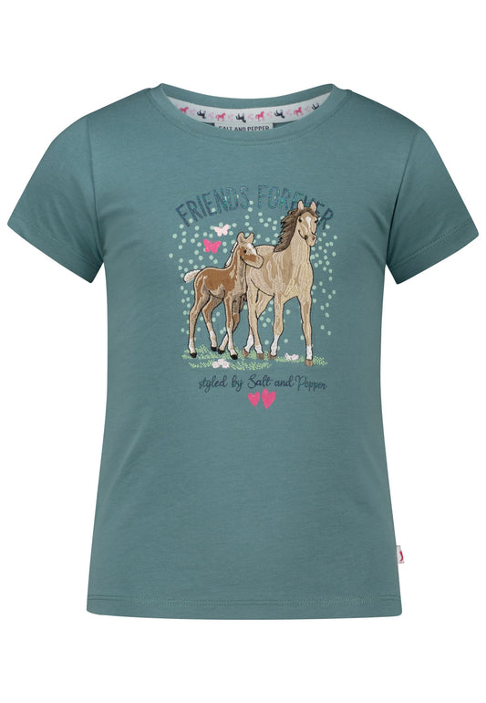 Salt and Pepper T-Shirt Pferde Friends forever aloe green - Musterteil