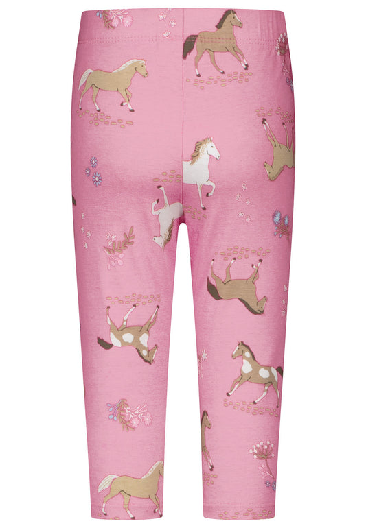 Salt and Pepper Caprilegging Pferde allover camelia pink - Musterteil