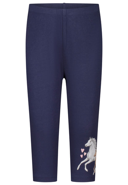 Salt and Pepper Caprilegging Pferd / Herz true navy - Musterteil