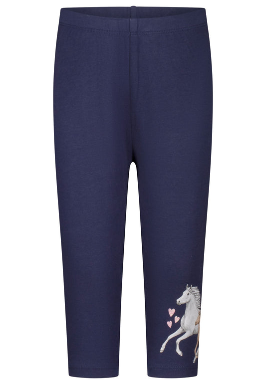 Salt and Pepper Caprilegging Pferd / Herz true navy - Musterteil