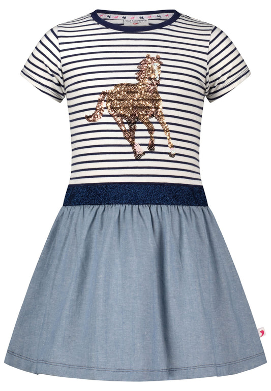Salt and Pepper Shirtkleid Pferd Streifen true navy - Musterteil