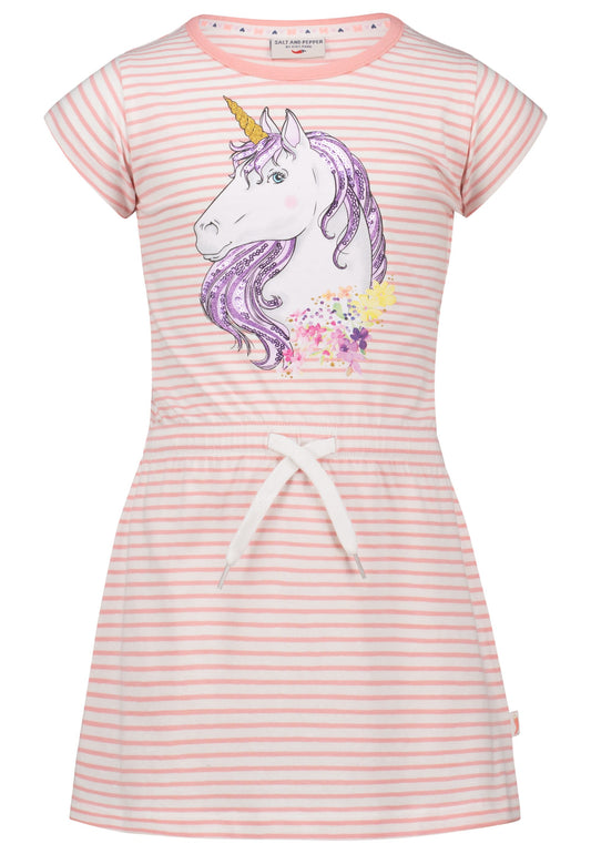Salt and Pepper T-Shirtkleid Einhorn Streifen peach - Musterteil