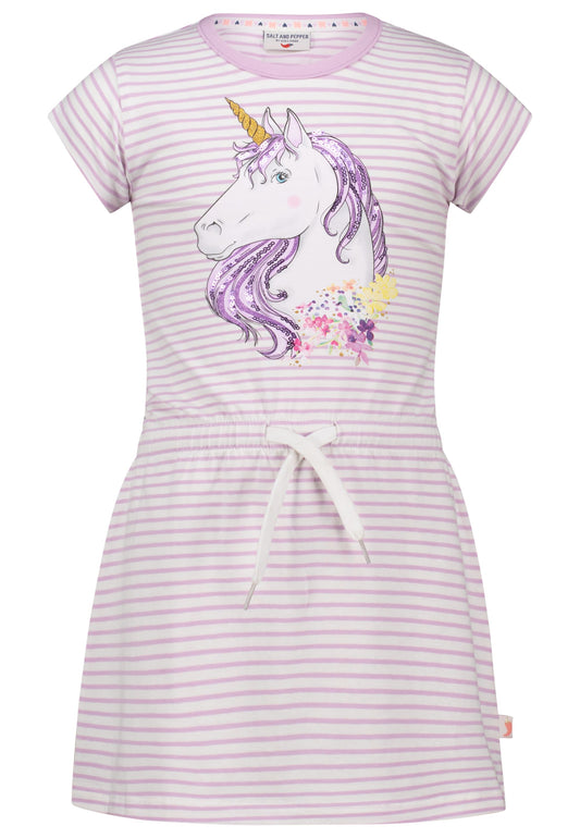Salt and Pepper T-Shirtkleid Einhorn Streifen lavender - Musterteil