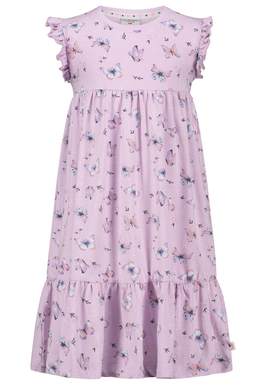 Salt and Pepper T-Shirtkleid Schmetterlinge allover lavender - Musterteil