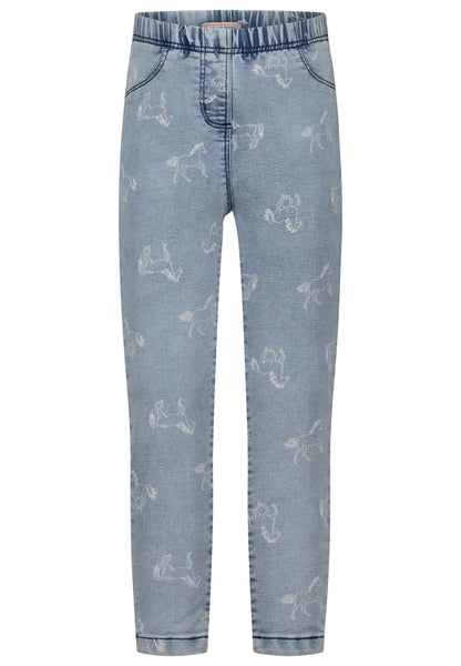 Salt and Pepper Jegging Pferde allover light blue - Musterteil
