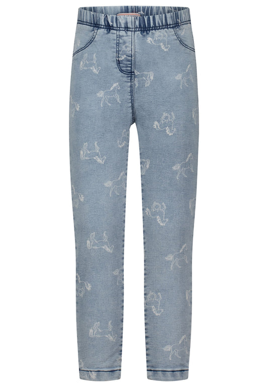 Salt and Pepper Jegging Pferde allover light blue - Musterteil