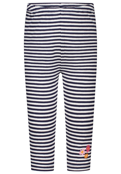 Topo Basic Caprilegging Ringel Blumen true navy - Musterteil