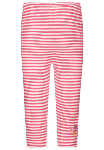 Topo Basic Caprilegging Ringel Blumen pink - Musterteil