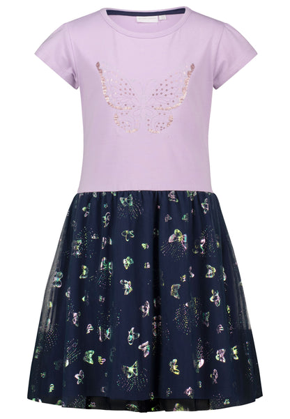 Topo Shirtkleid Schmetterling Tüllrock flieder navy - Musterteil