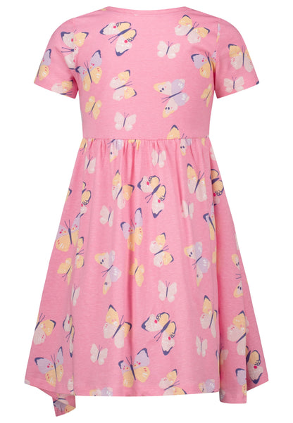 Topo Shirtkleid Schmetterlinge allover rosa - Musterteil