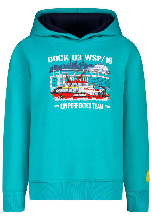 Salt and Pepper Kapuzensweat Feuerwehr / Polizei golf green - Musterteil