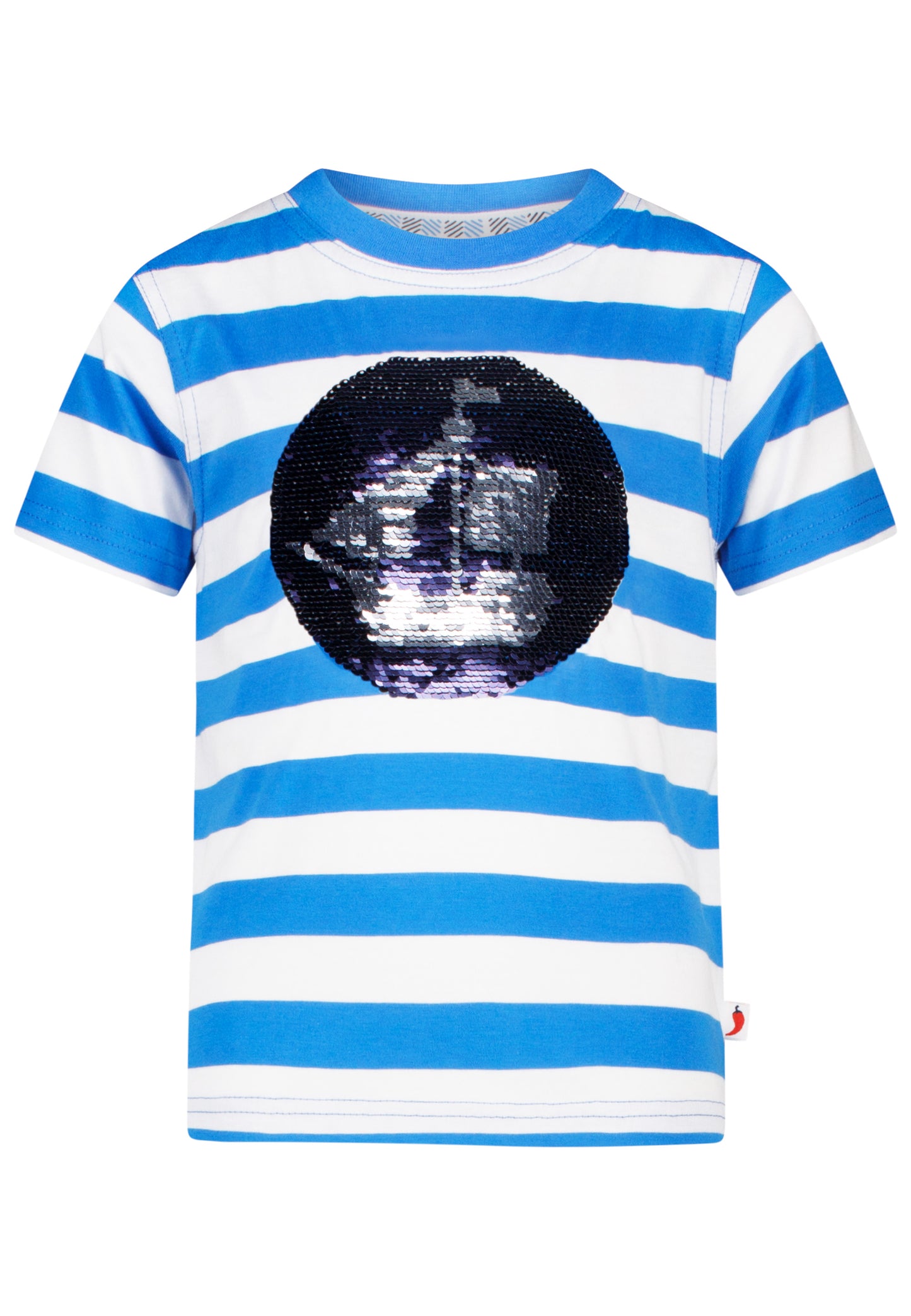 Salt and Pepper T-Shirt Piratenschiff Wendepailletten union blue - Musterteil