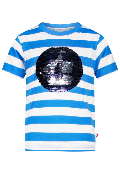 Salt and Pepper T-Shirt Piratenschiff Wendepailletten union blue - Musterteil