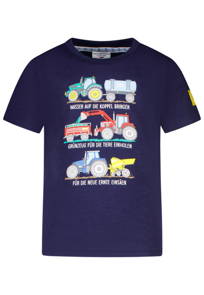 Salt and Pepper T-Shirt Traktor Treckerfahrer true navy