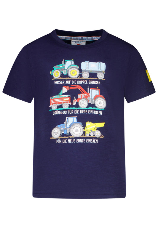 Salt and Pepper T-Shirt Traktor Treckerfahrer true navy