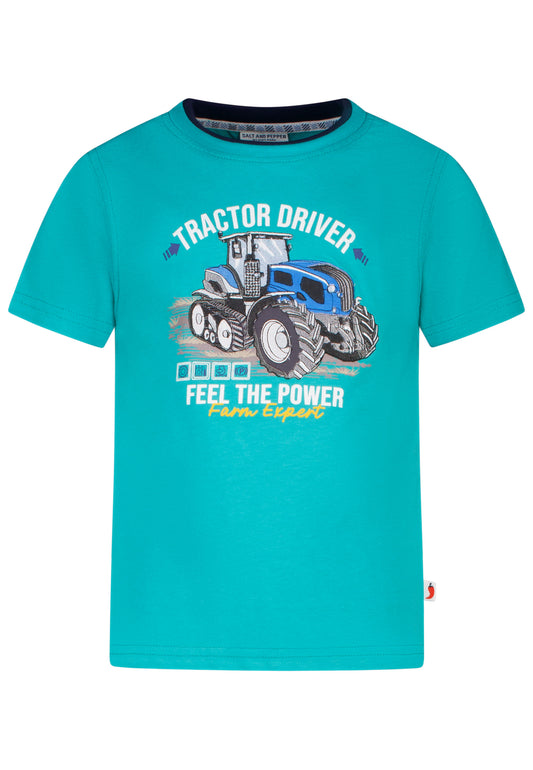 Salt and Pepper T-Shirt Traktor Driver golf green - Musterteil