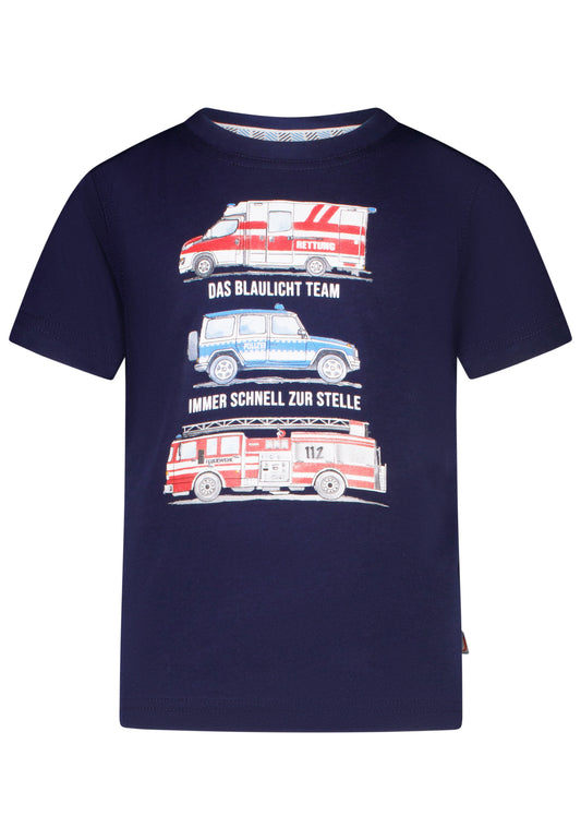 Salt and Pepper T-Shirt Feuerwehr Blaulichtteam true navy