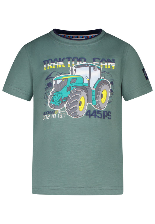 Salt and Pepper T-Shirt Traktor Fan Rückenprint sage green