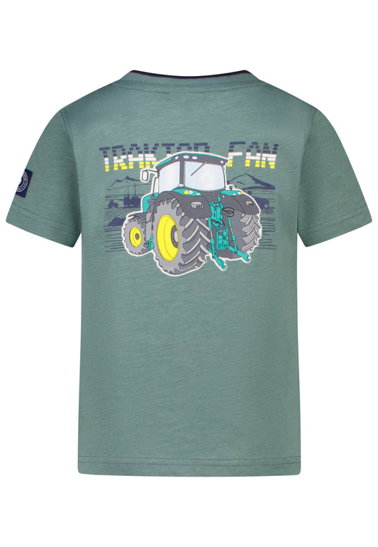 Salt and Pepper T-Shirt Traktor Fan Rückenprint sage green