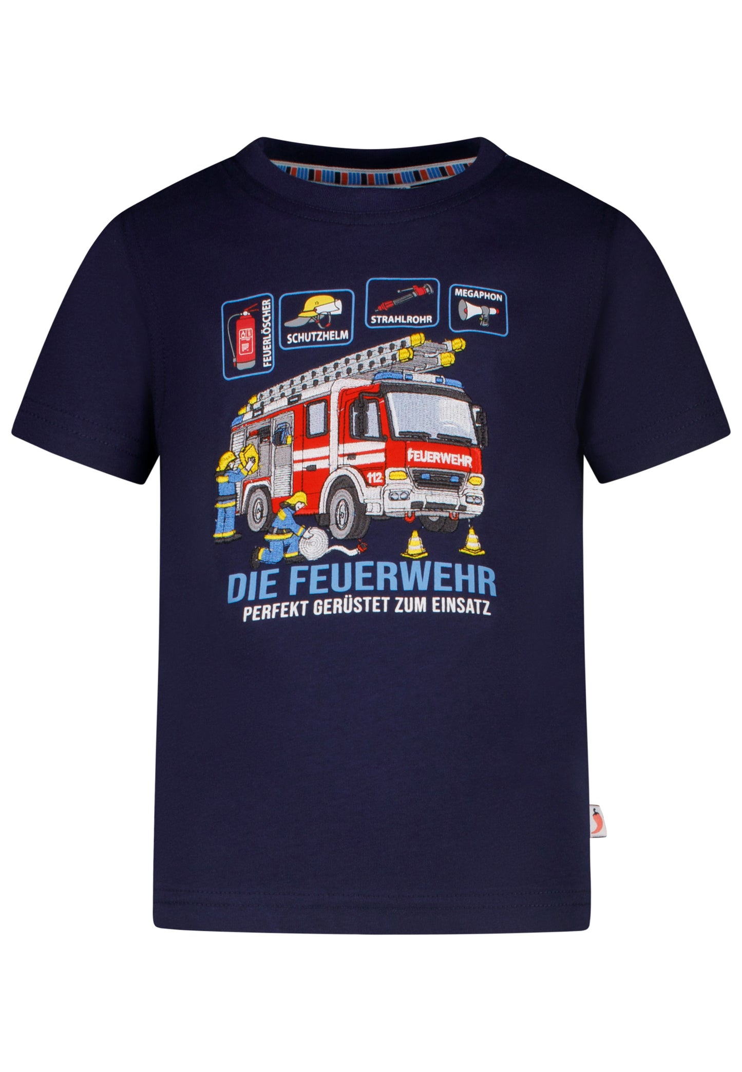 Salt and Pepper T-Shirt Feuerwehr Profis Rückenprint true navy - Musterteil