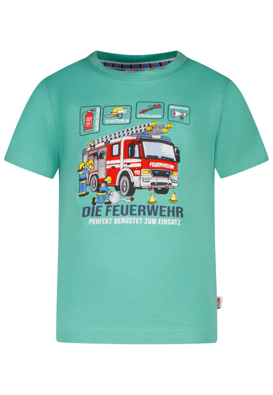 Salt and Pepper T-Shirt Feuerwehr Profis Rückenprint Jungle green - Musterteil