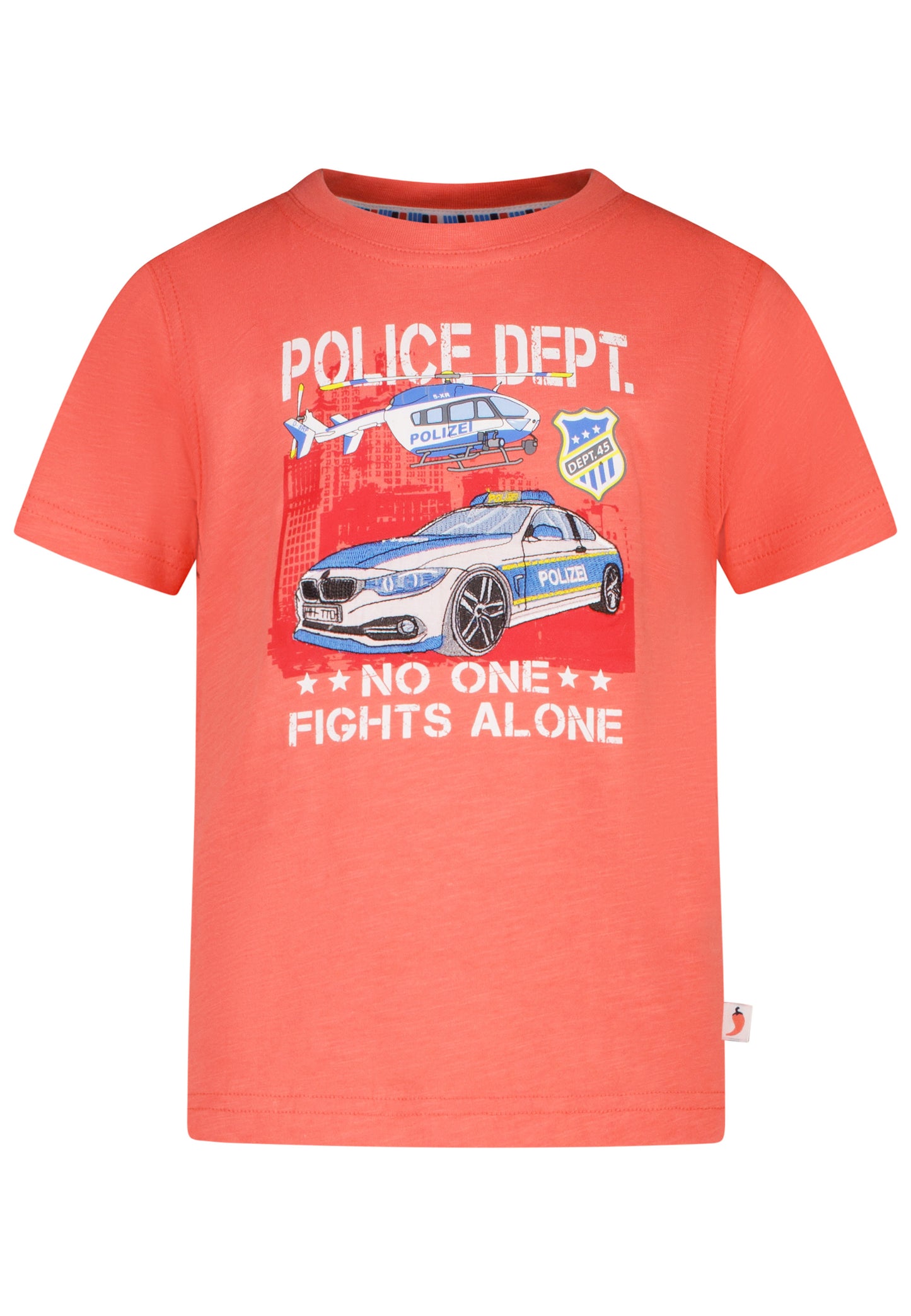 Salt and Pepper T-Shirt Polizei Hubschrauber korall - Musterteil