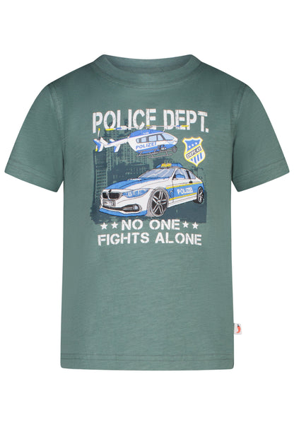 Salt and Pepper T-Shirt Polizei Hubschrauber sage green