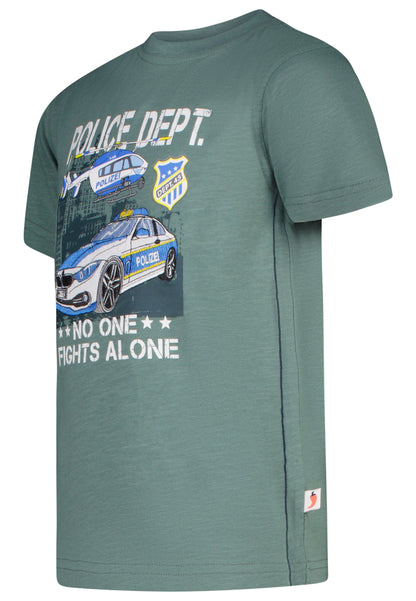Salt and Pepper T-Shirt Polizei Hubschrauber sage green