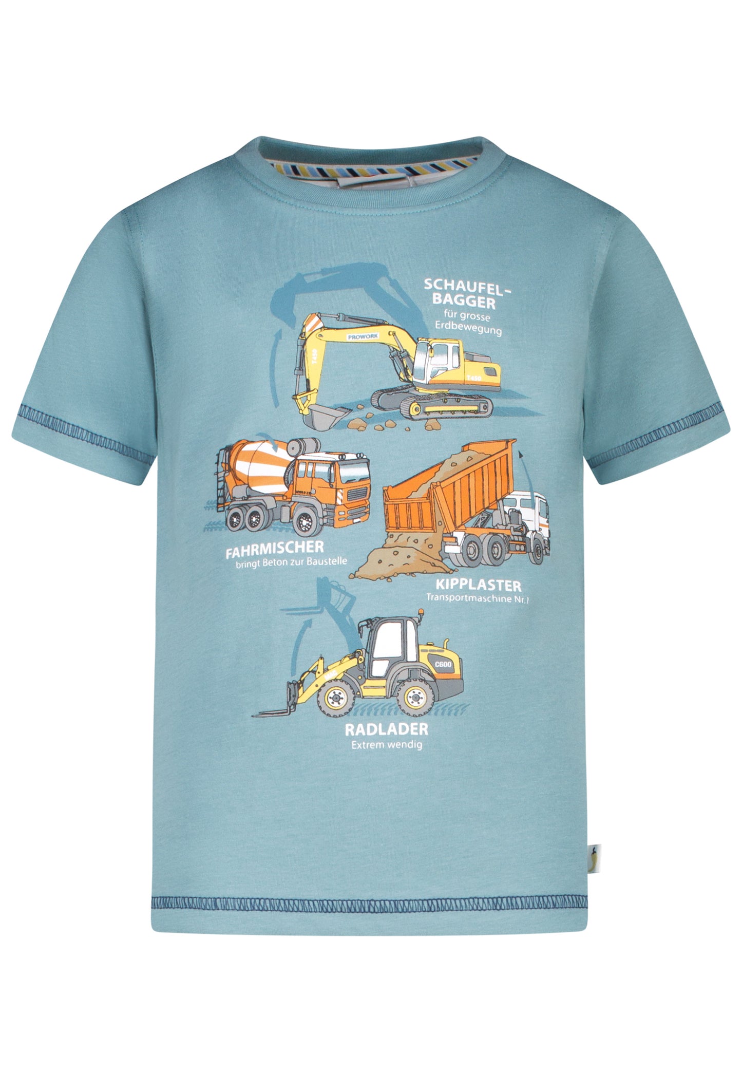 Salt and Pepper T-Shirt Schaufelbagger granite green