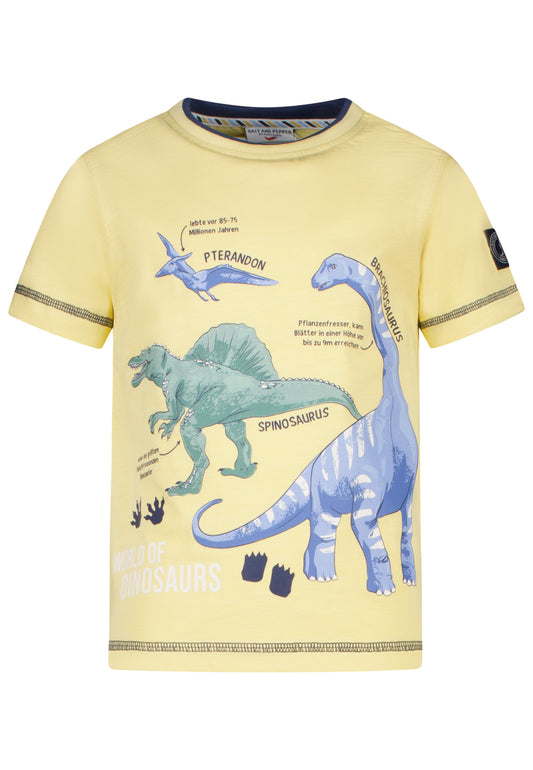 Salt and Pepper T-Shirt Dinosaurier (Motiv leuchtet) sahara yellow