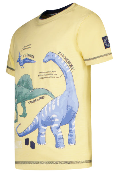 Salt and Pepper T-Shirt Dinosaurier (Motiv leuchtet) light yellow - Musterteil