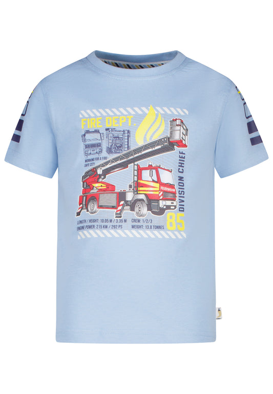 Salt and Pepper T-Shirt Feuerwehr (Motiv leuchtet) faded blue - Musterteil