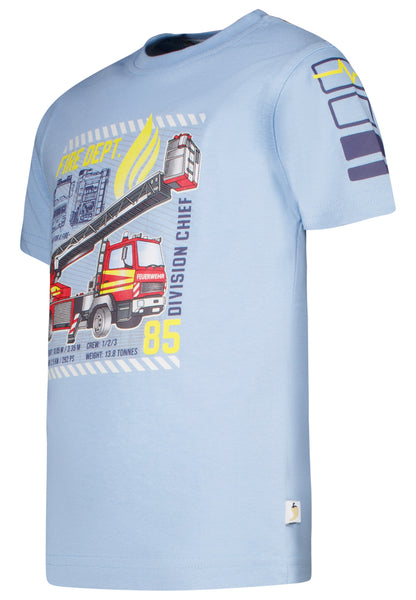 Salt and Pepper T-Shirt Feuerwehr (Motiv leuchtet) faded blue - Musterteil