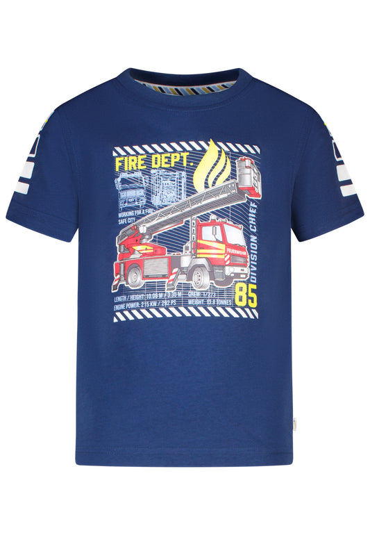 Salt and Pepper T-Shirt Feuerwehr (Motiv leuchtet) midnight blue