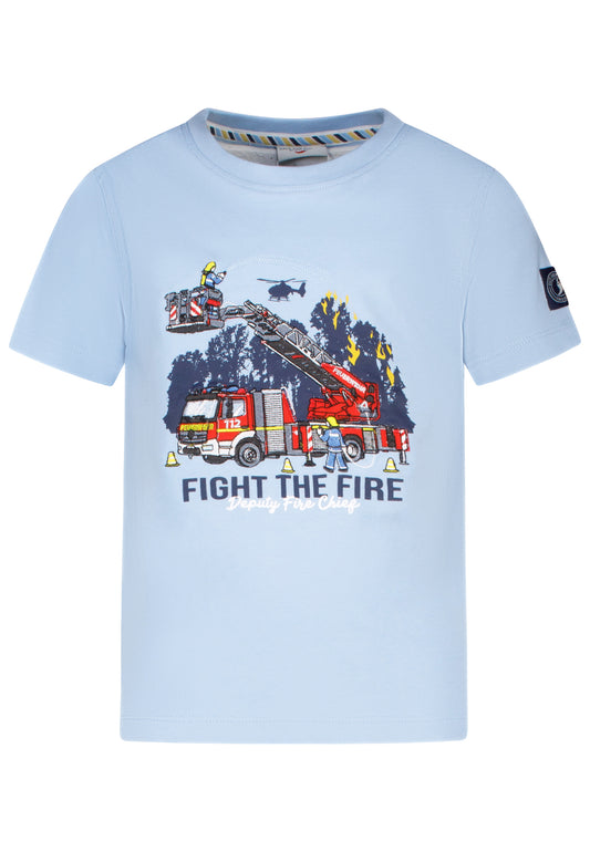 Salt and Pepper T-Shirt Feuerwehr Drehleiter faded blue