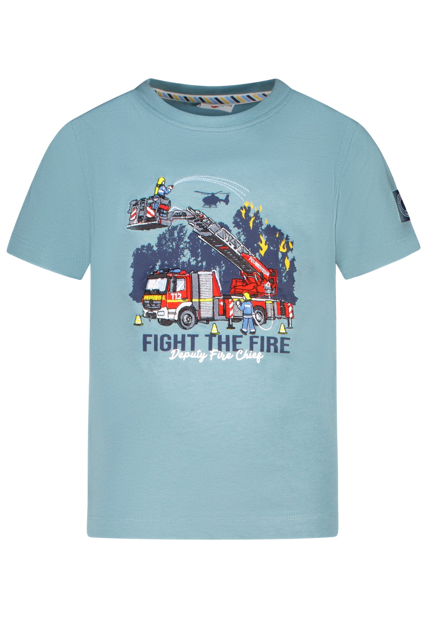 Salt and Pepper T-Shirt Feuerwehr Drehleiter granite green - Musterteil
