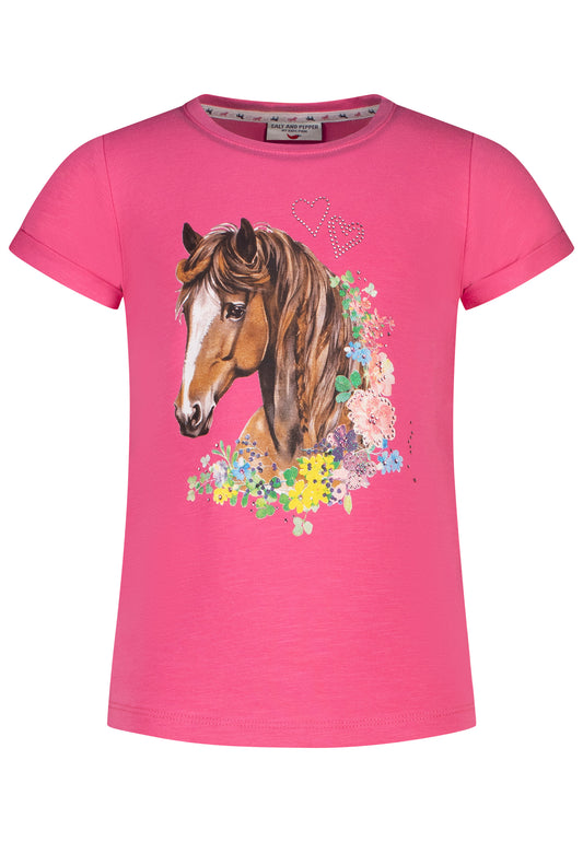 Salt and Pepper T-Shirt Pferdekopf Print shocking pink - Musterteil