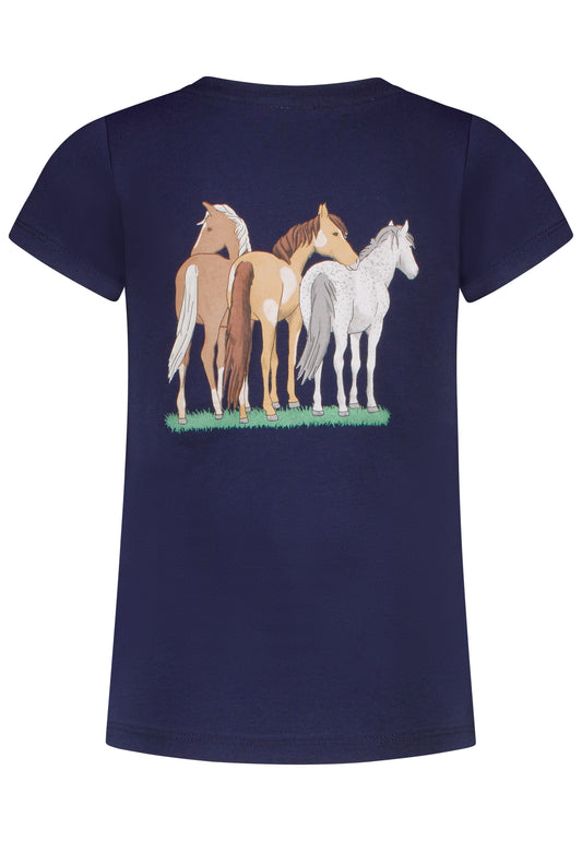 Salt and Pepper T-Shirt 3 Pferde Rückenprint true navy - Musterteil