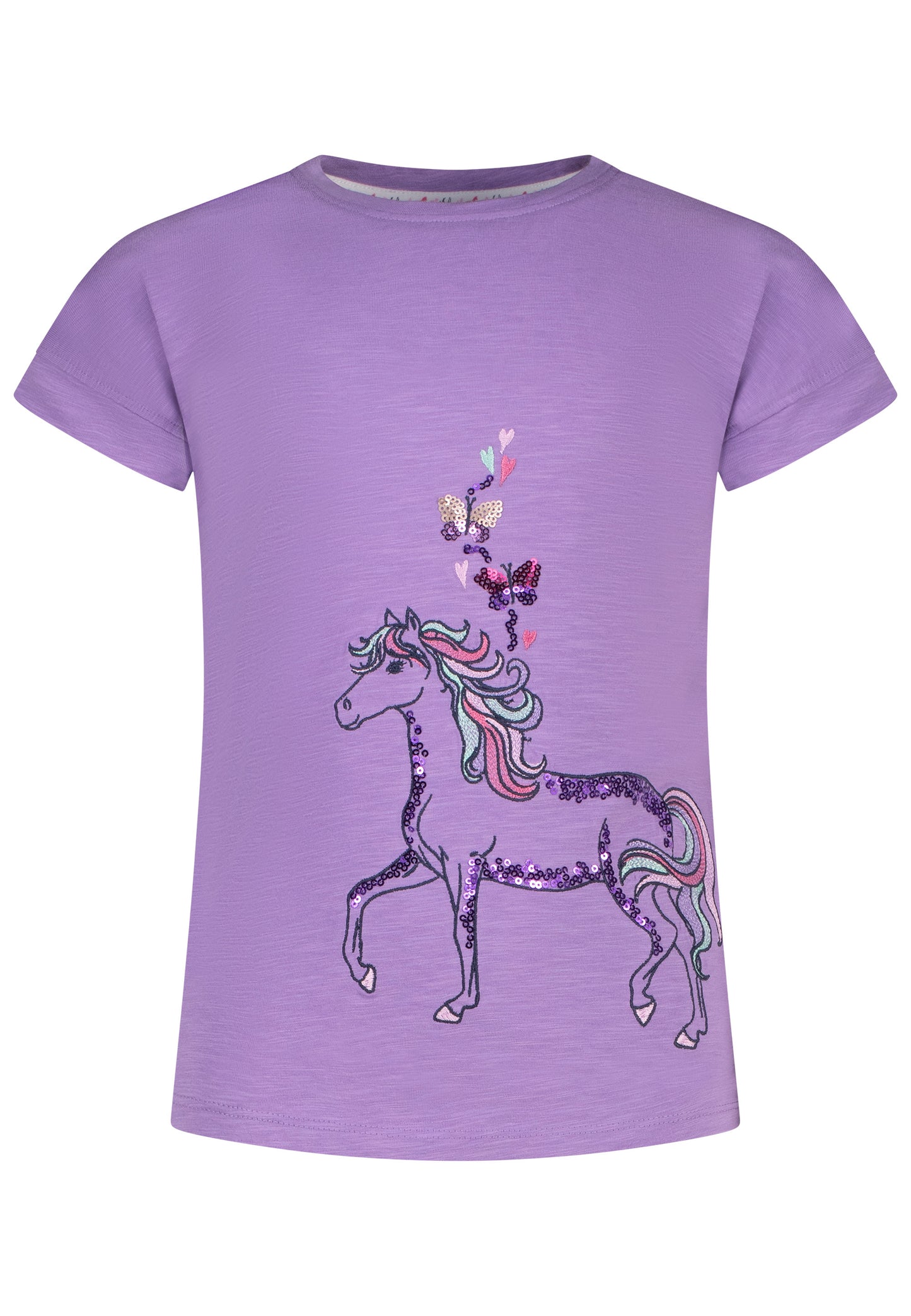 Salt and Pepper T-Shirt Pferd Pailletten tulip violet - Musterteil