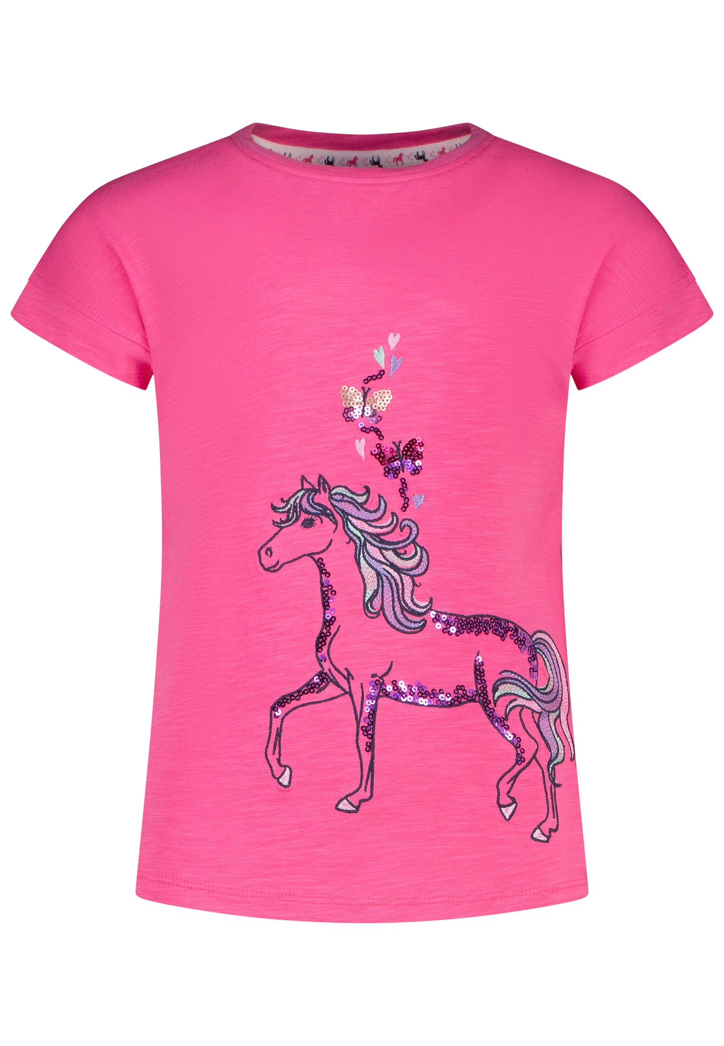 Salt and Pepper T-Shirt Pferd Pailletten shocking pink - Musterteil
