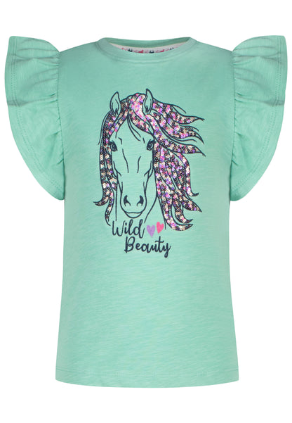 Salt and Pepper T-Shirt Pferd Wild beauty spring green - Musterteil
